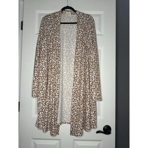 Betseys Boutique Shop Leopard Print Long Open Front Cardigan Sweater  Xl